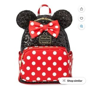 Excellent Disney Parks Loungefly Disney Minnie Mouse Polka Dot Backpack Sequin
